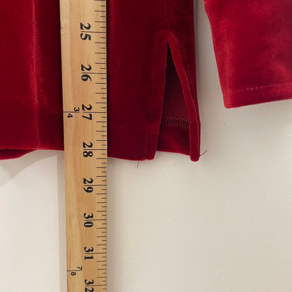 Jones New York Red Velvet Jeweled Rhinestones Buttons Shirt XL Holiday - Picture 9 of 15